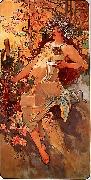 Alfons Mucha Autumn painting